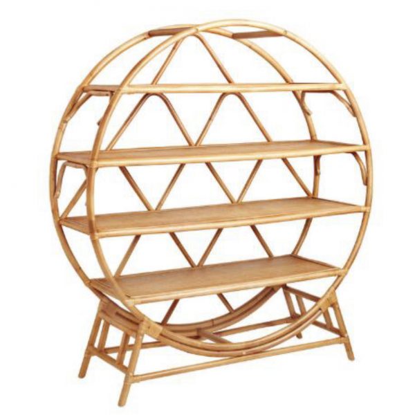 Rattan circle shelf